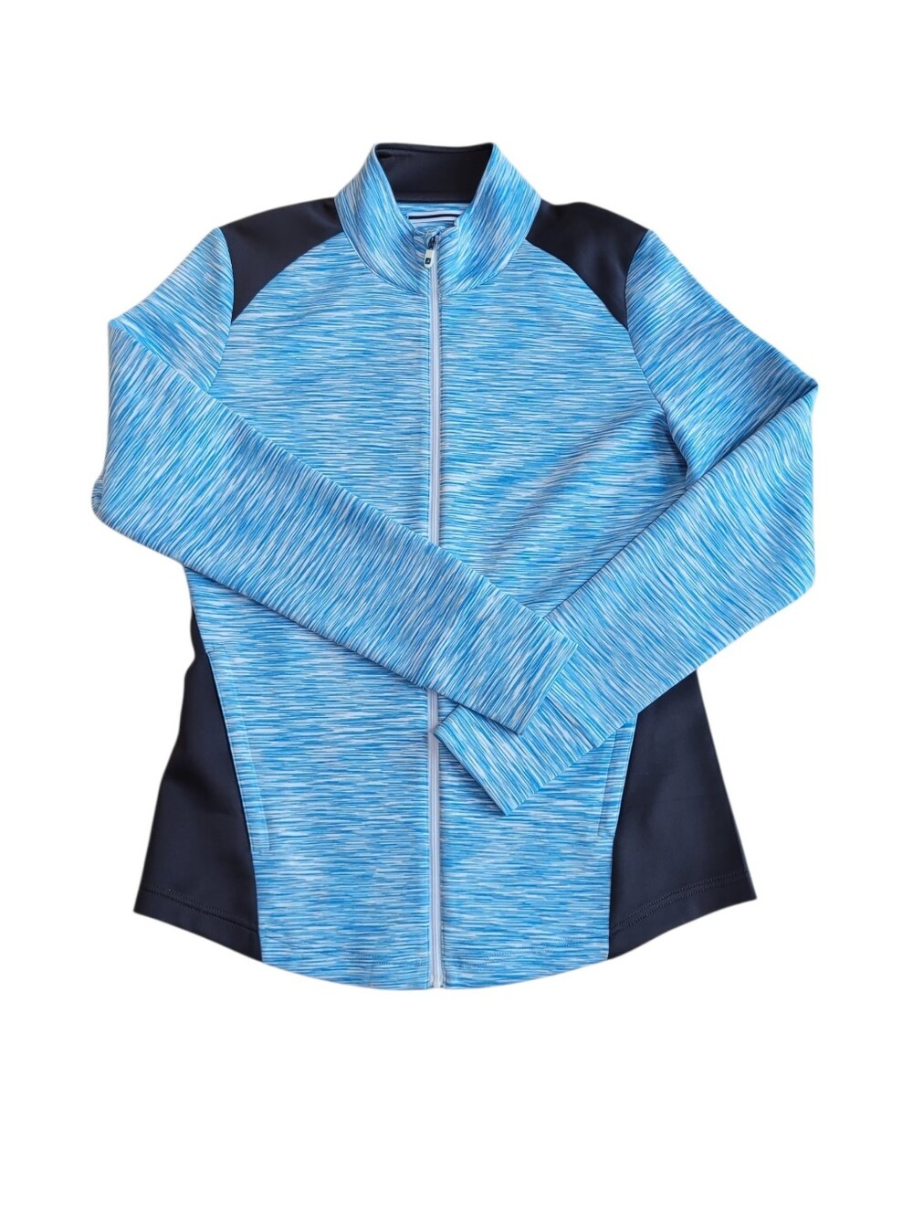 FootJoy Women's Blue Space Dye Full Zip Golf Jacket Athletic Performance
